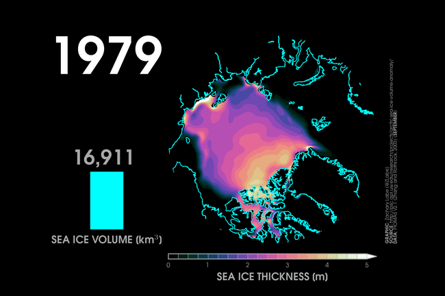 Sea Ice Thickness, 1979 to 2020 - Zachary Labe