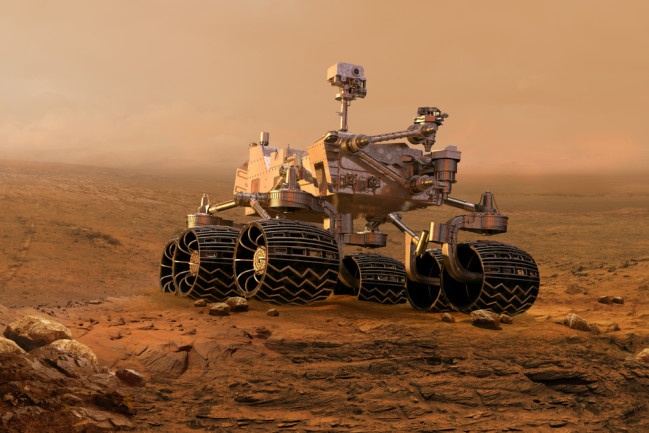 Mars rover 3D rendering