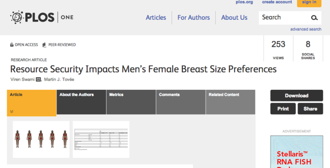 Ncbi Rofl Why Poor Hungry Men Prefer Bigger Breasts Discover Magazine