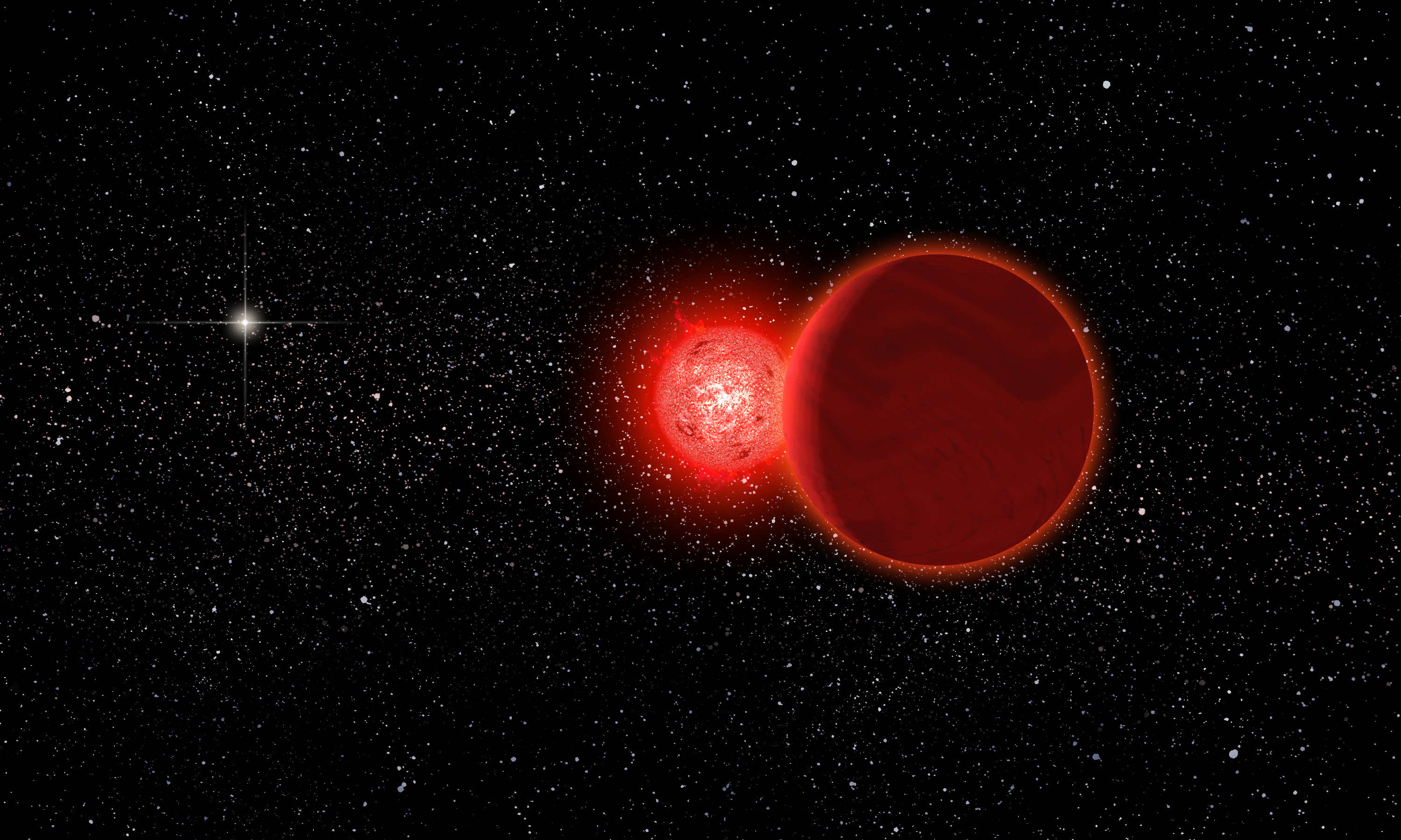 burning star solar system
