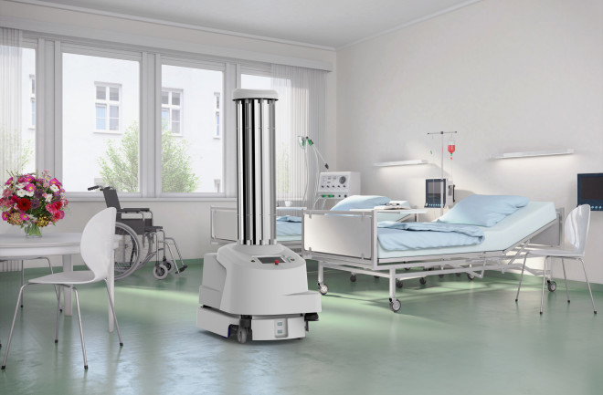 UVDR Robot in hospital room - Blue Ocean Robotics