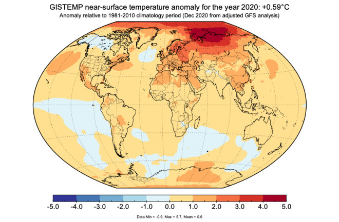 Projected Temperature Anomalies for 2020