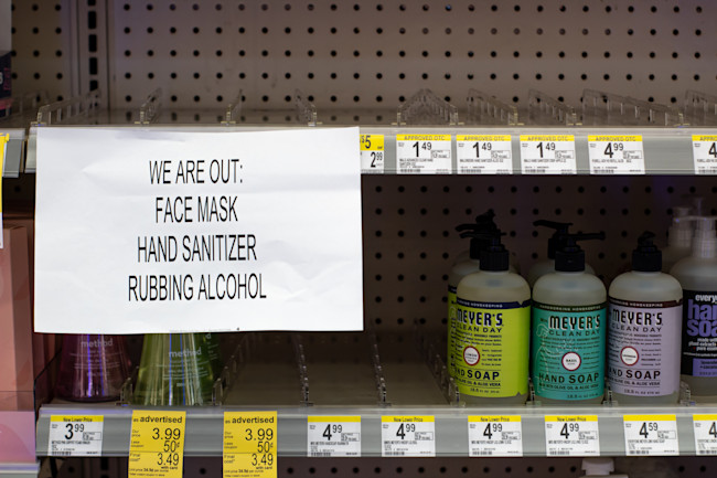 sold out store coronavirus supplies california walgreens - shutterstock