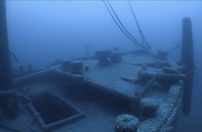 Deck of the Ironton shipwreck 