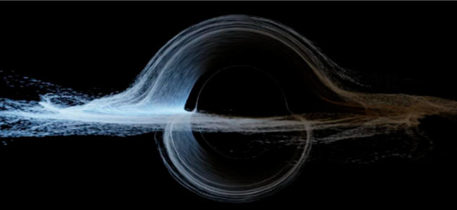 A more realistic simulation of the black hole featured in the movie Interstellar. (Credit: James et al./IOP Science) 