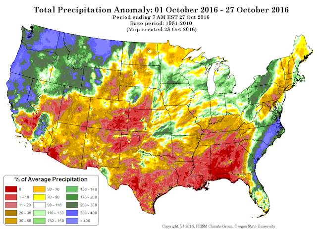 October has been dramatically warm and dry in much of the United States ...