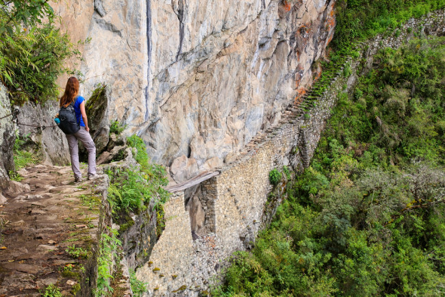 Inca Trail bridge near Machu Picchu