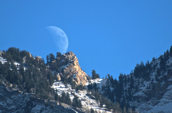 Moonrise Wasatch mountains - NASA