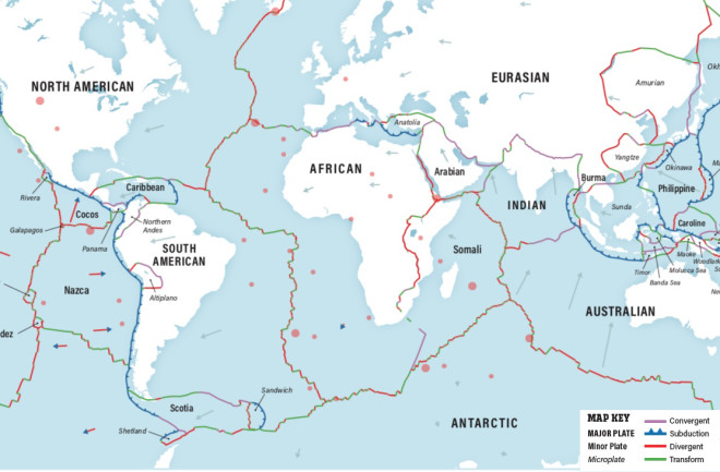Plate Tectonics World Map