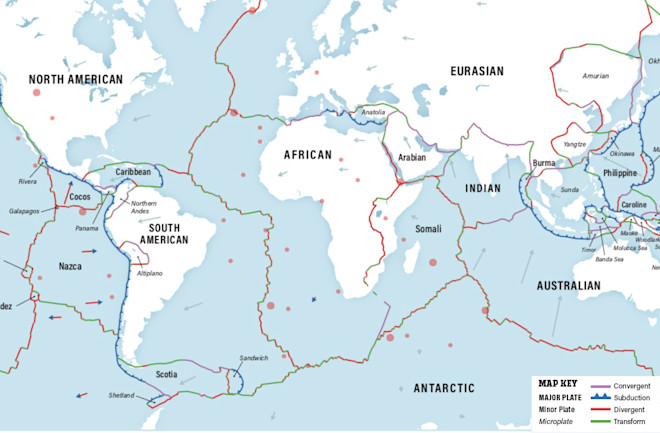 Plate Tectonics World Map