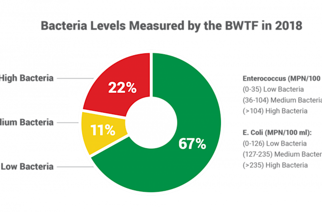 Bacteria Levels 2018 Pie Chart - Surfrider Foundation