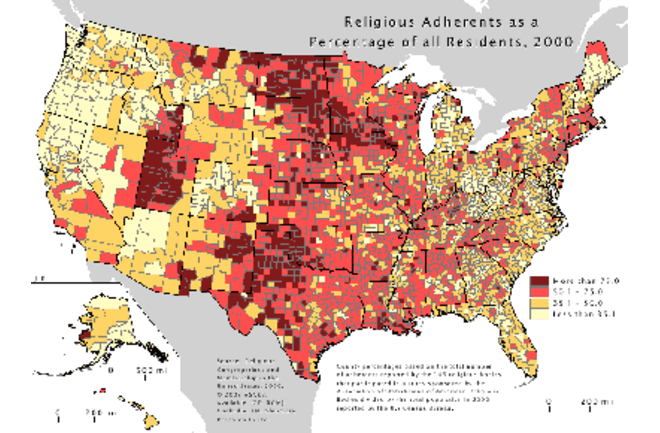 Beware Of Religious Maps Bearing Pious News Discover Magazine Amish Population Map 2022