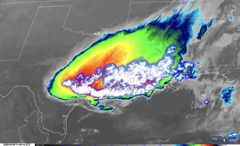 Monster Thunderstorm Cluster Charging from Kansas to Texas is Captured in Astonishing Satellite Views