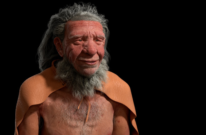 Prehistoric Early Man Neanderthal. 3D rendering