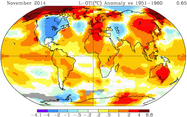 Global Average Temperature Cools a Bit in November, But No Pause in ...