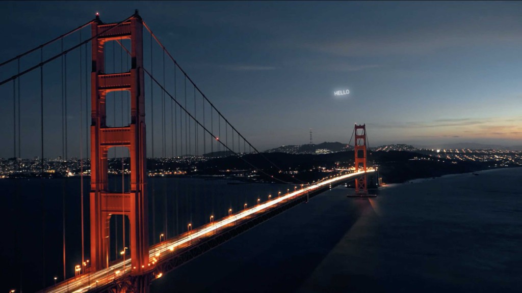 space advertising san francisco night sky