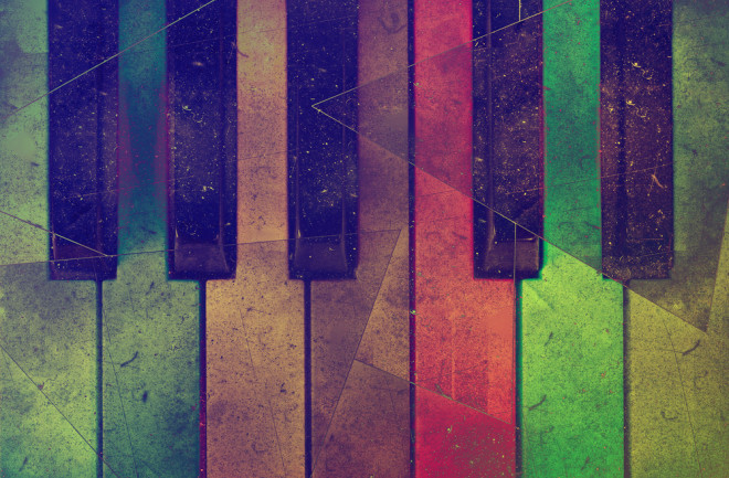 Colorful piano keys