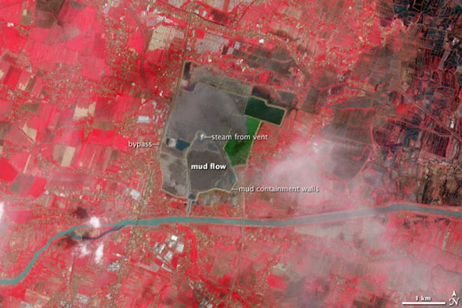 Sidoarjo, false color, 2008 post eruption