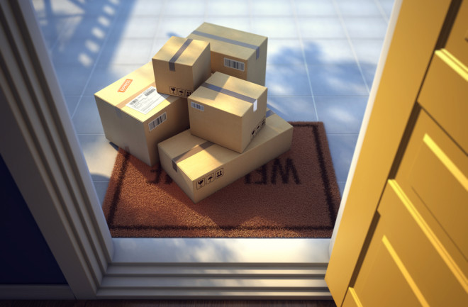 packages delivered to the home of a person with an online shopping addiction