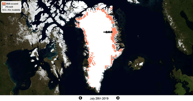 Greenland Melt gif - National Snow and Ice Data Center/Yulsman