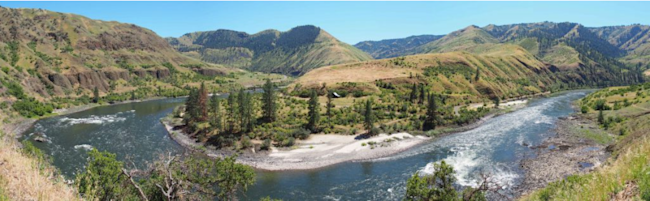 A panoramic view of the area around Cooper’s Ferry. (Credit: Loren Davis)