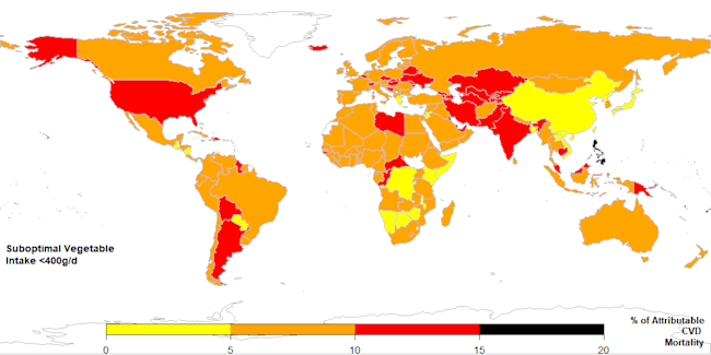 Vegetable Consumption Map - Global Dietary Database