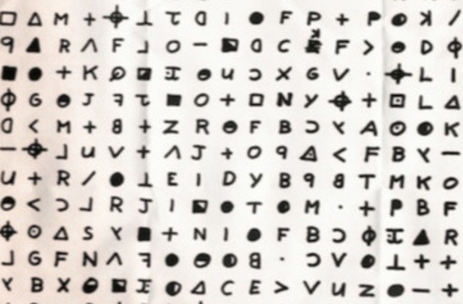 Coded letter sent by the Zodiac killer to the San Francisco Chronicle in 1969.