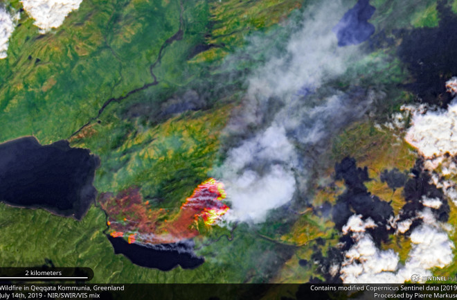 Greenland wildfire - Copernicus Sentinel Data