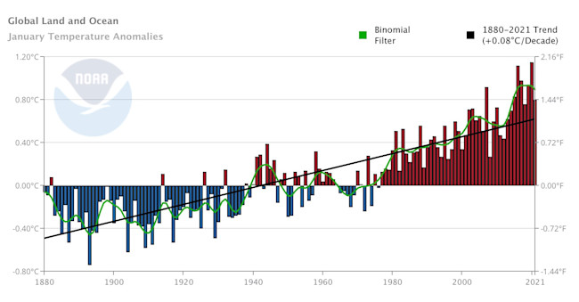 January Global Temperature Anomalies