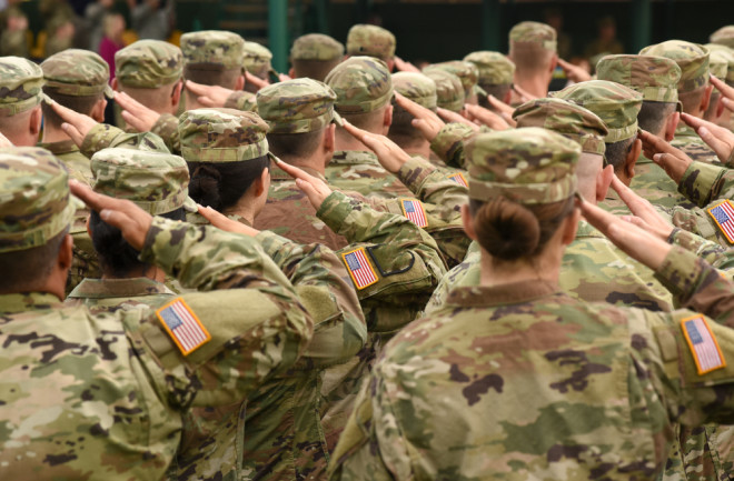 Soldiers Saluting - Shutterstock
