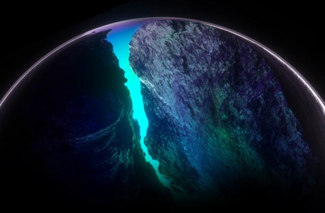 Artistic rending of a deep ocean trench