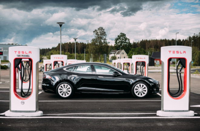 Tesla Car Charging - Shutterstock