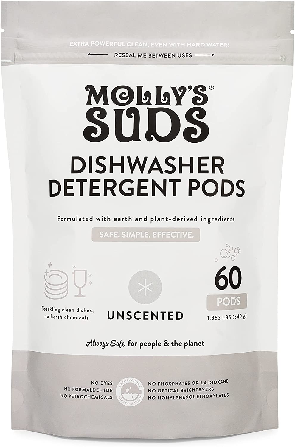  Molly's Suds Natural Liquid Dish Soap, Long-Lasting, Powerful  Plant-Powered Ingedients, Herbal Lemon Scent