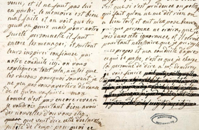 A letter written by Marie-Antoinette