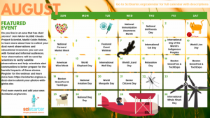 citizen science august calendar
