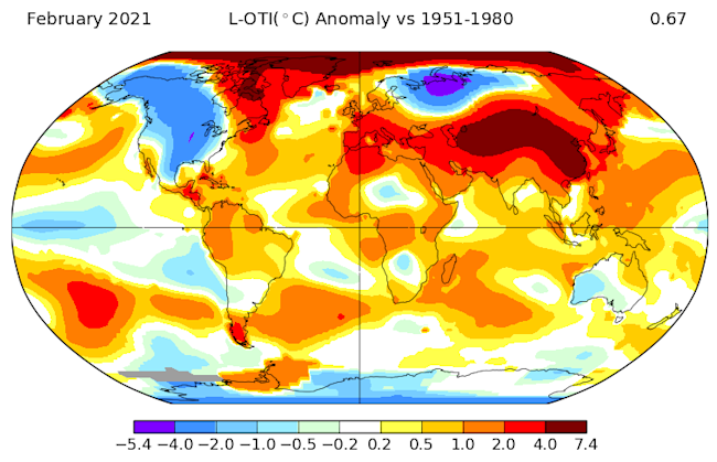 February 2021 Temperature Anomalies