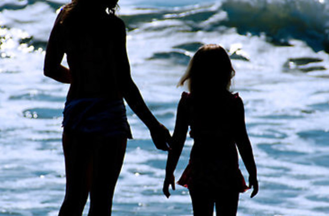 1442007-1-mother-and-daughter-beach-silhouette