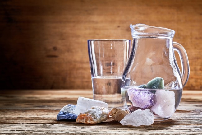 Crystals in water healing stones - Shutterstock