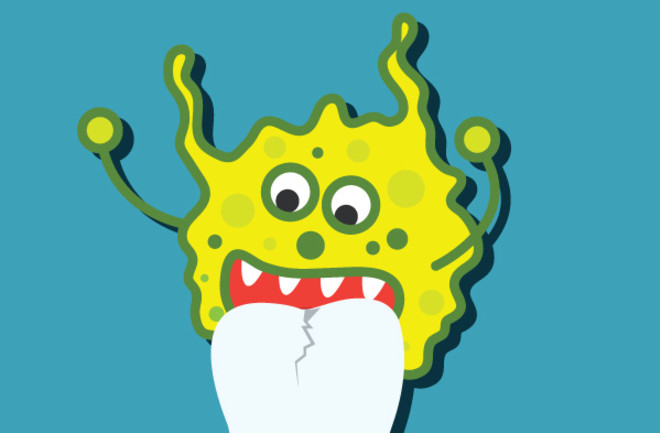 This is NOT a scientifically accurate illustration of oral bacteria. (Credit: Shutterstock) 