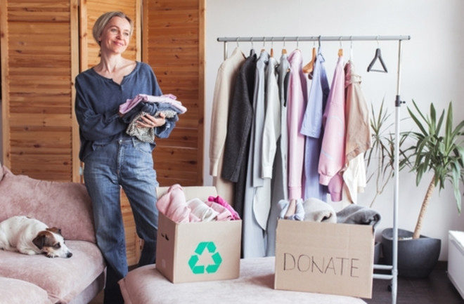 woman happy about decluttering