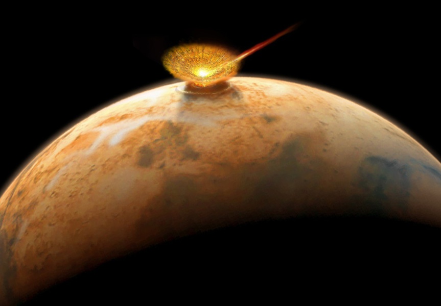 Mars hit shop by asteroid