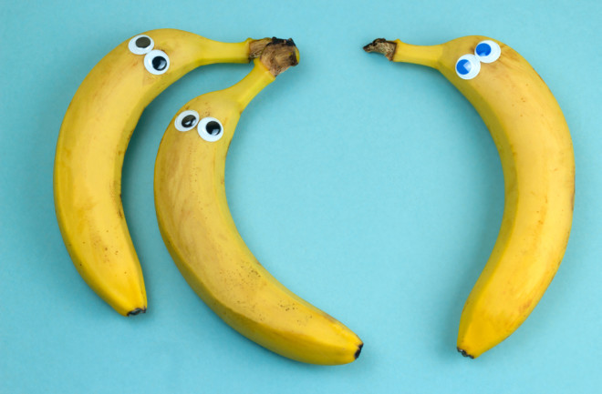 Bananas with googly eyes - shutterstock