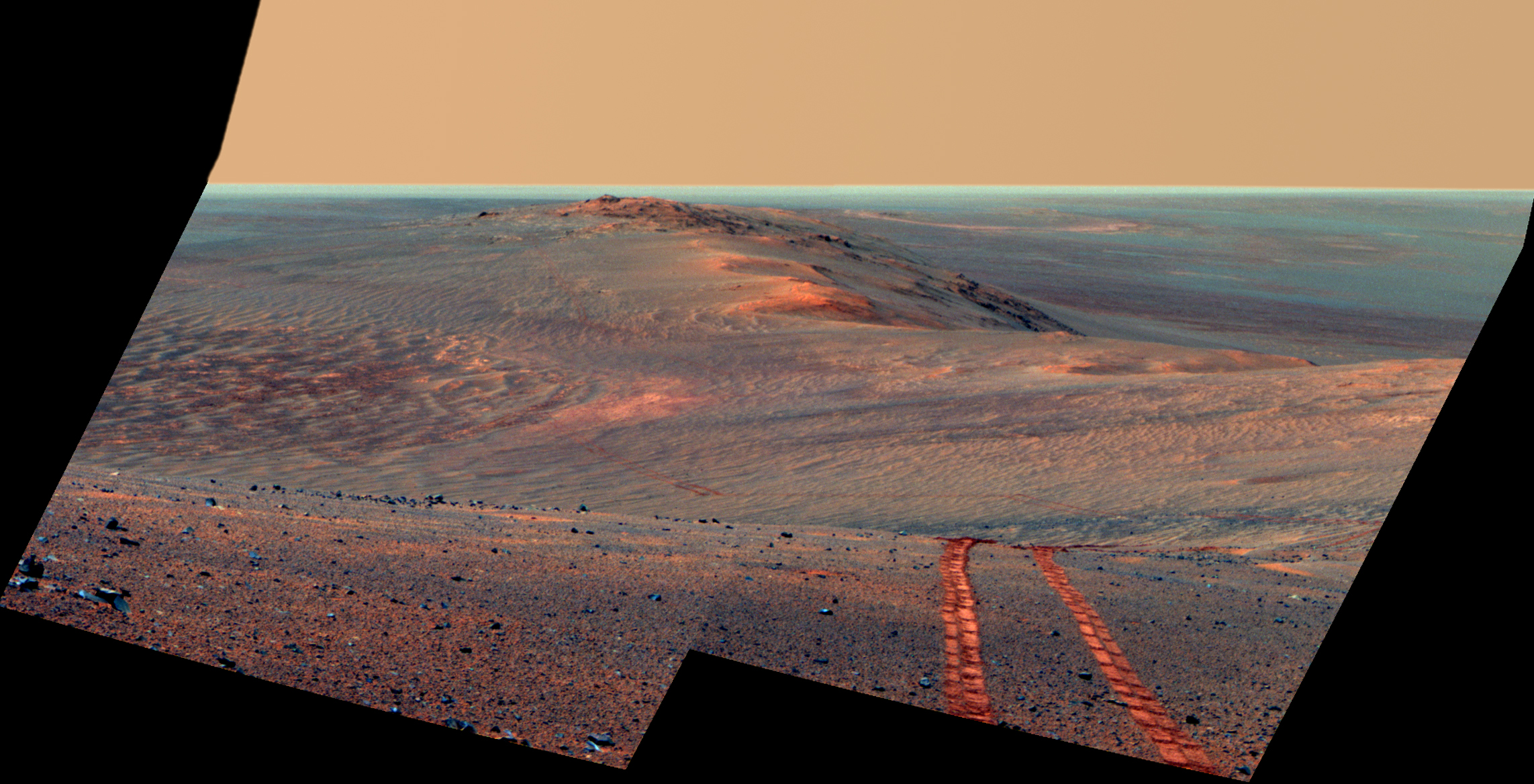 rover tracks on Mars