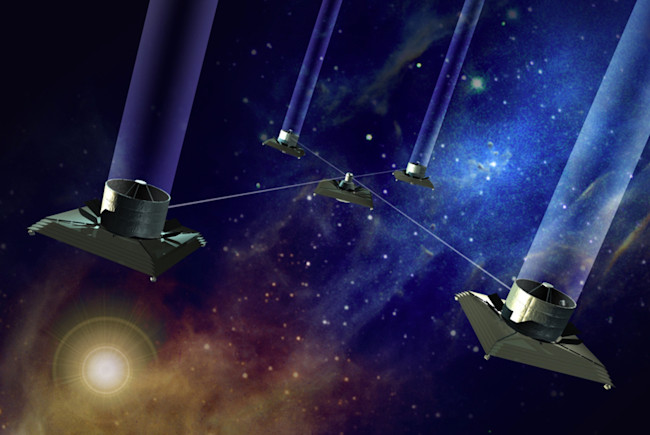 The Terrestrial Planet Finder concept would have sent multiple telescope into space to link together and study Earth-like planets around other stars. (Credit: NASA/JPL-Caltech)
