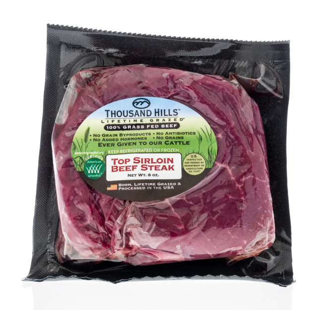 sirloin steak package grass fed - shutterstock