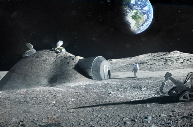 3D printed moon base lunar colony
