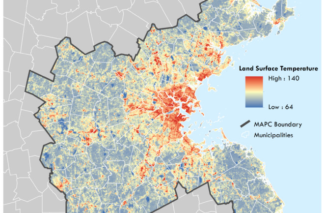 Boston Temperature Map - Metropolitan Area Planning Council