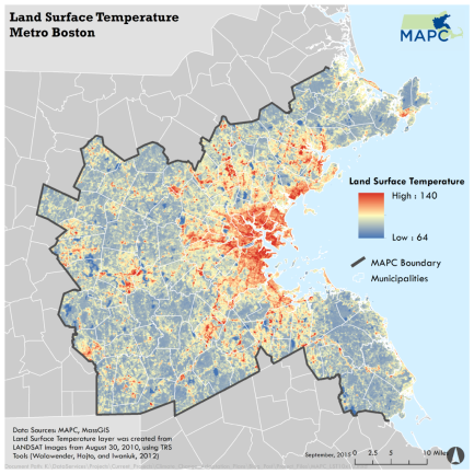 boston metro area map Wicked Hot Boston Urban Heat Island Uhi Mapping Discover Magazine boston metro area map