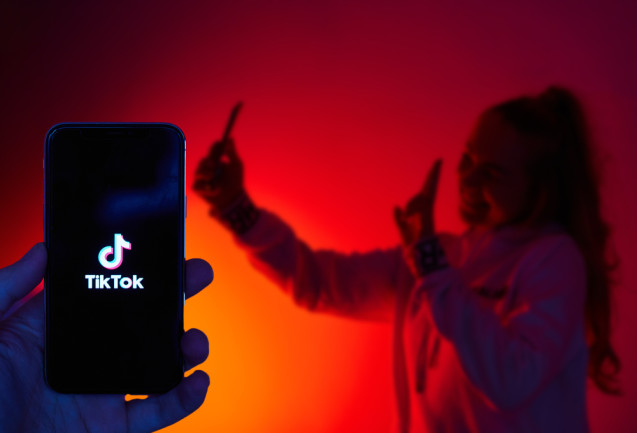 Smart phone with TikTok logo