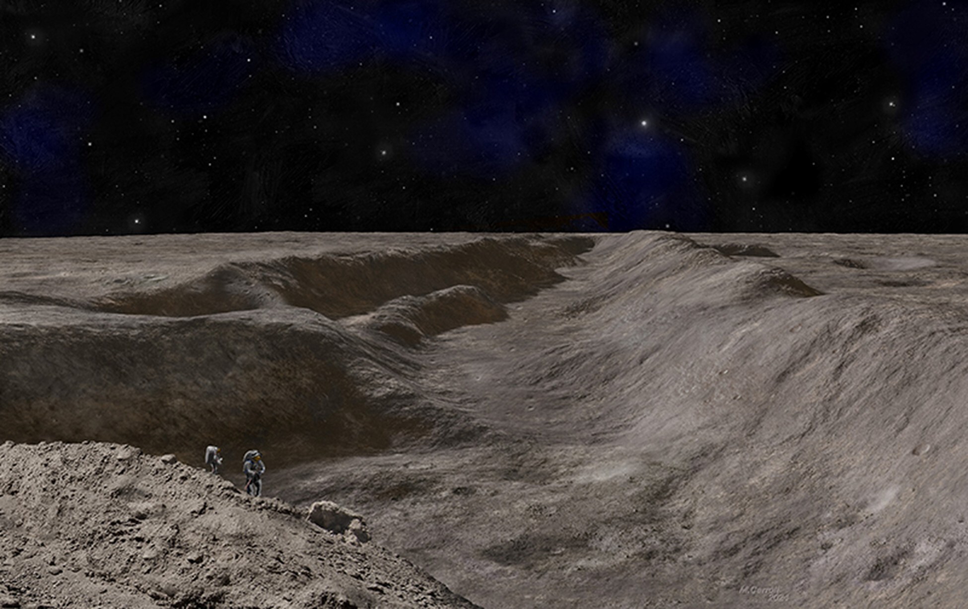 Ancient Celestial Objects Likely Carved Two Grand Canyons on the Moon's Surface